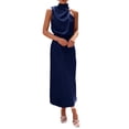 thumbnail image 1 of Vestido PRETTYGARDEN Satén sin Mangas con Cuello Simulado Maxi XXL, 1 of 8