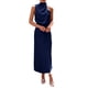 thumbnail image 1 of Vestido PRETTYGARDEN 2025 Verano Satén Sin Mangas Azul Marino Oscuro Talle S, 1 of 8