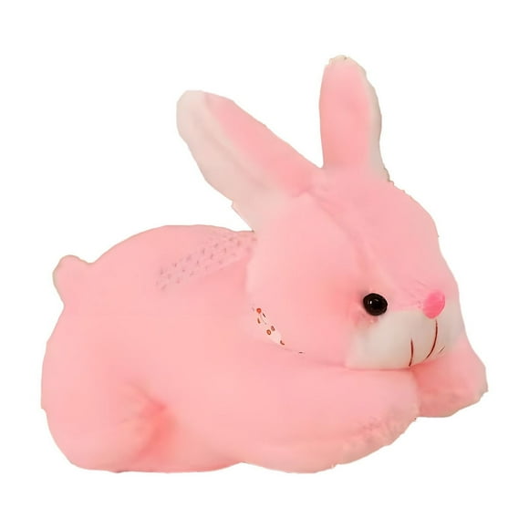 Pink Rabbit Plush Lying Doll Toy Pp Material 9.8 Inch Size Stuffed Animal For Kids Bedroom Party Decor Gift Cuddle Pillow Soft Companion Figure Childrens Toy Pink