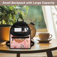 thumbnail image 5 of Eheartsgir Sloth Pink Leaves Casual Daypack, Zipper Closure Polyester Mini Backpack for Library Travel, Adjustable Strap Women's Travel Shoulder Bag, 5 of 8