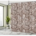 thumbnail image 4 of Ambesonne Paisley Shower Curtain, Ethnic Boho Flowers Leaves, 69"Wx70"L, Umber Pale Tan Dark Brown, 4 of 4