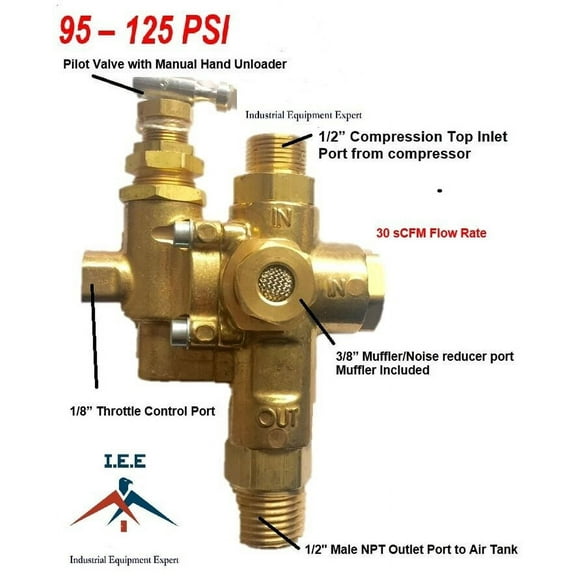 GAS Air Compressor Pilot check valve unloader valve combo 95-125 NG7