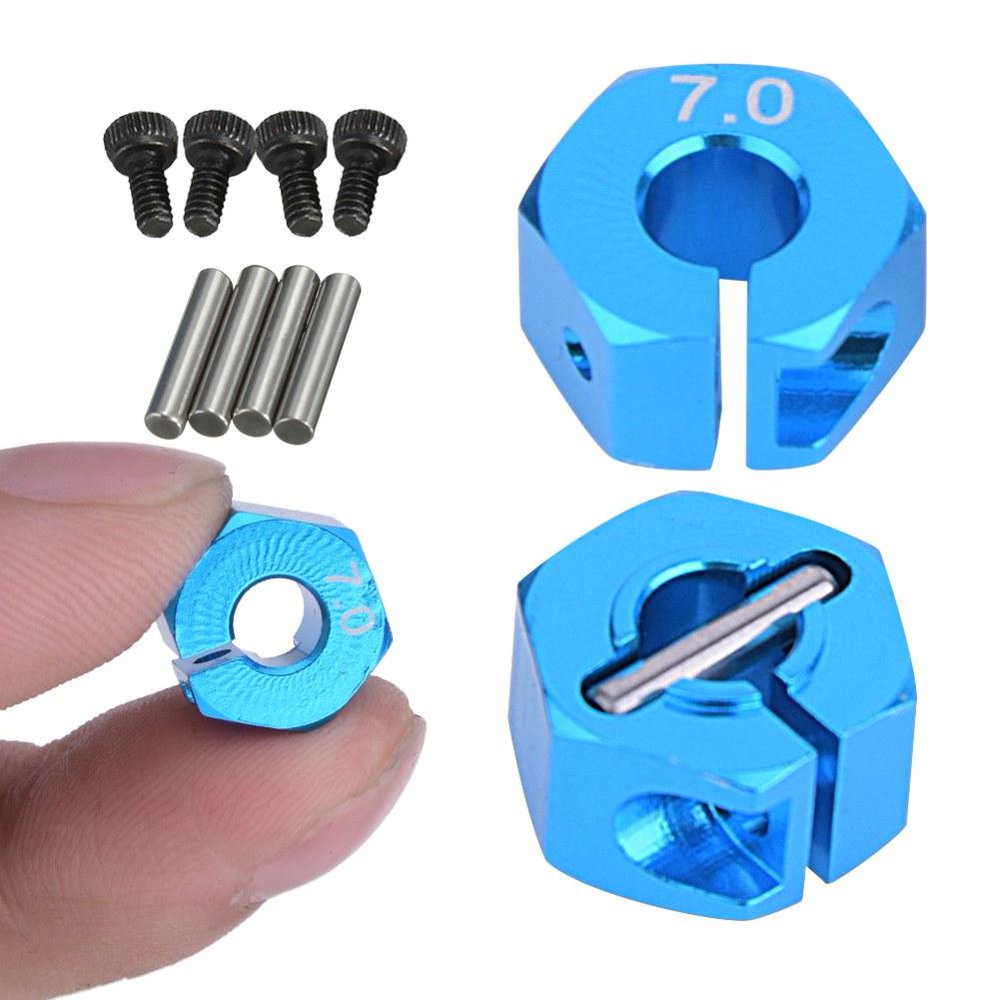 Mgaxyff RC Car Hex Adaptor, RC Accessory,4Pcs/Set 12mm 7.0 Wheel Hex