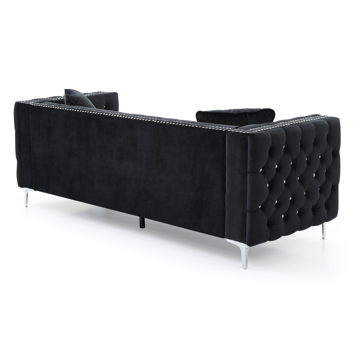 Glory Furniture Paige Velvet Sofa in Black