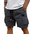 thumbnail image 3 of BRANROY Mens Golf Cargo Shorts Big & Tall - Drawstring Relaxed Fit Tactical Shorts, Function as Hiking Shorts, Beach Shorts, and Running Shorts for Summer Leisure,Gray,S, 3 of 8