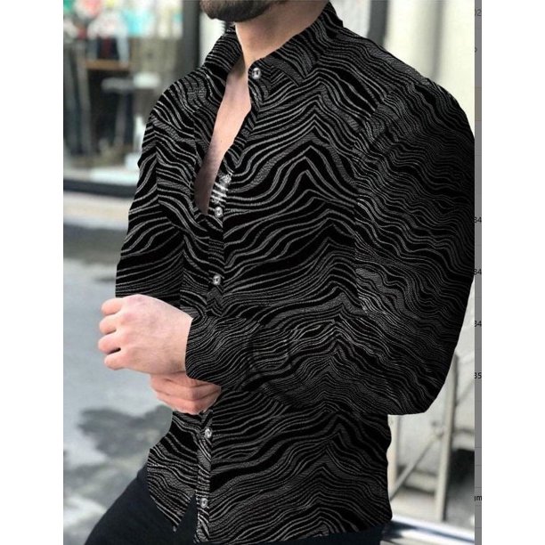 Camisas con gráficos tridimensionales, camisas de moda para hombre, camisas hawaianas de manga larga, blusas de playa cubanas, ropa para hombre, camisas masculinas