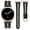 Black/Rose Gold, variant on Wearlizer Leather Band Compatible with Samsung Galaxy Watch 9/8 40mm 44mm, Galaxy Watch 8 Classic 46mm, Dressy Stainless Steel Chain Strap for Women