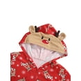 thumbnail image 6 of Family Christmas Pajamas Elk Snowflake Printing Long Sleeve Zipper Hooded Tops + Pants Sleepwear for Mother/Father/Kid, 6 of 10