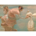 thumbnail image 2 of Rupert, Bunny 24x19 Black Ornate Wood Framed with Double Matting Museum Art Print Titled - A Summer Morning, 2 of 4
