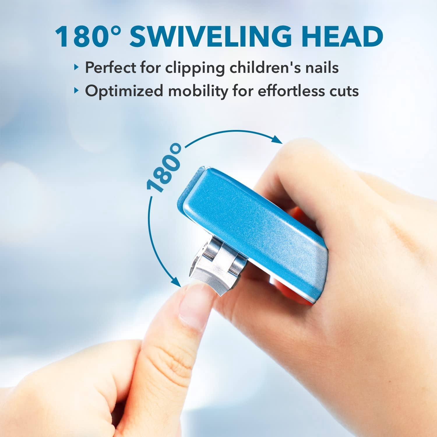 Azurro - Clipperpro Nail Clipper Stainless Steel Blades Rotate 180 for Men Women One Size - Blue
