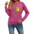 thumbnail image 2 of Womens Lightweight Sweatshirts Crewneck Pullover Tops Loose Casual Graphic Dandelion Printed Long Sleeve Fall Shirt (M, Hot Pink), 2 of 6