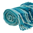 thumbnail image 4 of Parkland Collection Keena 67x52" Stripe Cotton Fabric Throw Blanket in Blue, 4 of 6