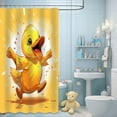 thumbnail image 6 of Duck Shower Curtain Cute Yellow Cartoon Animal Character Themed Funny Kids Shower Curtain for Bathroom Decor Set with 12 Hooks 72x72 inches (A), 6 of 6