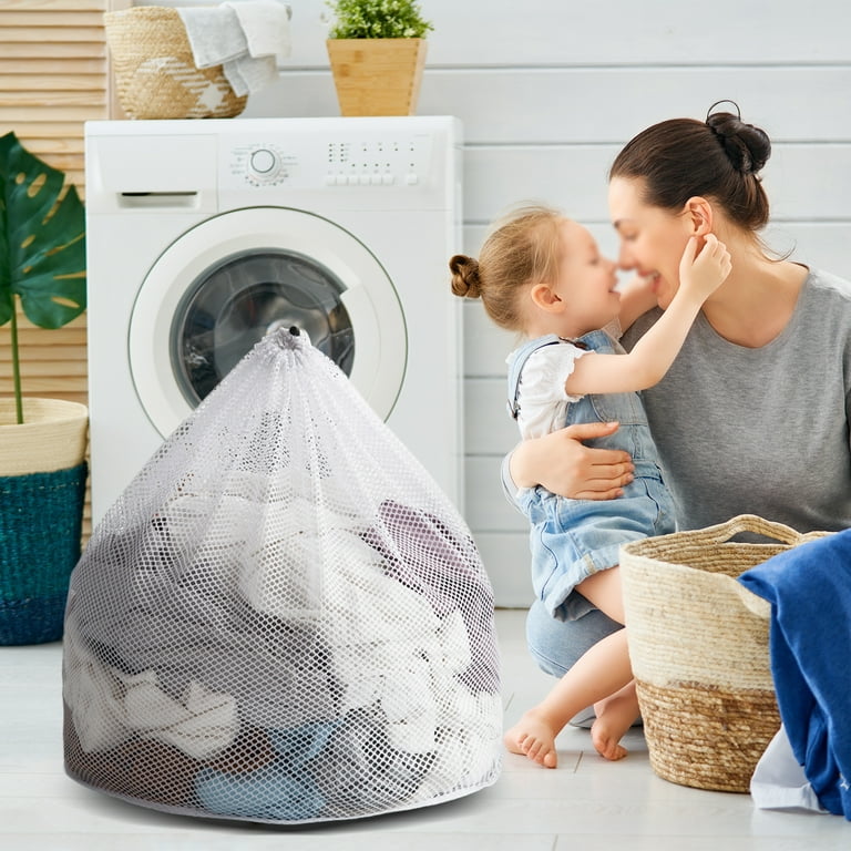 Reusable Mesh Laundry Bag For Washing Machine Drawstring Thickened