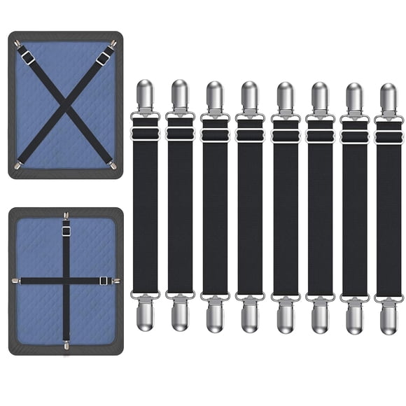 Fundas de cojín de sofá con correas ajustables Yoovat, negras