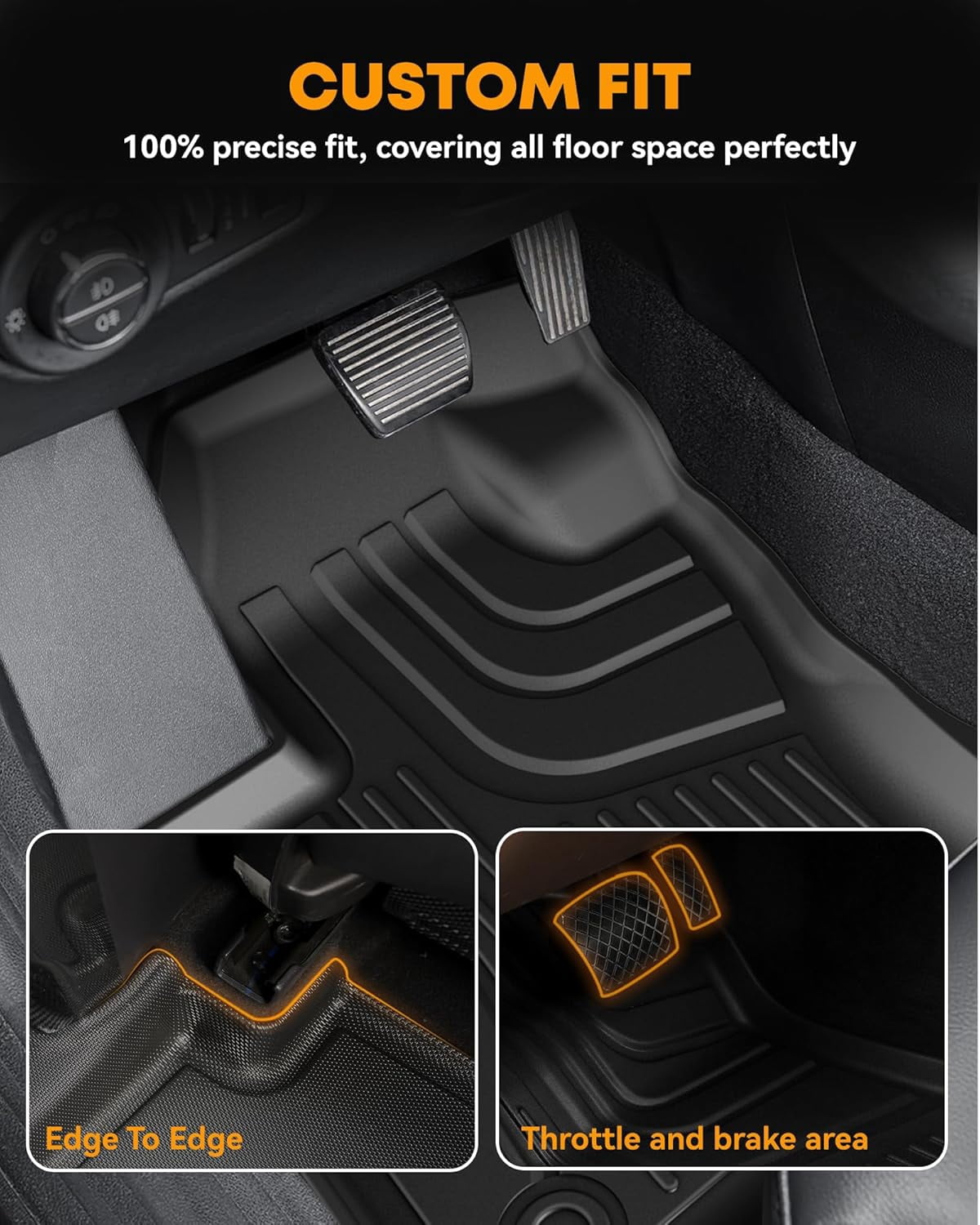 AOMSAZTO Floor Mats and Cargo Mat for 2017-2024 Jeep Compass -All Weather Protection TPE Anti-Slip Automotive Floor Mats for Jeep Compass,1st & 2nd Row Full Set Floor Liners Car Mats