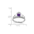 thumbnail image 2 of 1/3 Carat (Ctw) Natural Heart Amethyst Promise Ring in Sterling Silver for Women, 2 of 5