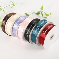 GOOHOCHY 5 Yard JUST FOR YOU Silk Ribbon Bow DIY Materials Grosgrain Ribbon Rib Tape Decorative Craft Accessories (Coffee)
