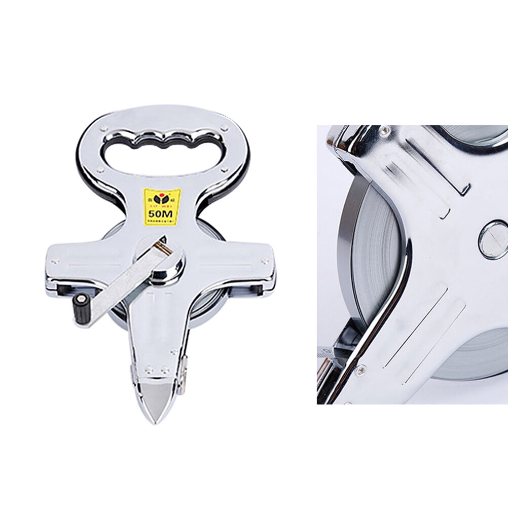 WHAMVOX  50 M Measuring Tape Retractable Measure Measures Gauge Silver