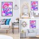 thumbnail image 5 of ERQVHQV 5D Diamond Painting Full Drill Kits Rhinestone Arts Crafts Home Wall Decor 30x40cm Pink Dreamcatcher oso de fresa Electrónica, 5 of 5