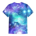thumbnail image 5 of Otvok Womens Light Blue Tops Round Neck Star Printed Casual Short Sleeve Tops, 5 of 6