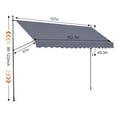 thumbnail image 2 of KFFKFF 157 x 47" Retractable Patio Awning, Manual Sunshade Canopy with Crank Handle, Height Adjustable 86 to 122 in, Dark Gray, Ideal for Outdoor Patio, Balcony, Yard, 2 of 9