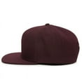 thumbnail image 4 of Dark Wine Flat Bill Snapback – High Crown Structured Urban Baseball Cap, Adjustable, One Size, 4 of 8