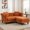 Orange, variant on 62" L-Shaped Button Tufted Sofa Loveseat with Movable Ottoman, Wood , Comfort Pillow for Living Room