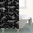 thumbnail image 4 of Black White Dinosaurs Skeletons Pattern Shower Curtain 36"x72" ,Bathroom Decorative Shower Curtains Set with 12 Hooks,Modern Waterproof Washable Shower Curtain, 4 of 6