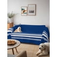 thumbnail image 6 of Blue Striped Couch Cover Sofa Covers 3 Cushion Sectional Couch, Farmhouse Blue White Stripes Washable Sofa Covers Slipcover Sectional Sofa Cover, Furniture Protector 71"x150", 6 of 9