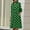 Green, variant on Aueoeo Women's Casual Polka Dots Print Long Sleeve Shirt Dress Loose Button Up Collar Fall T-Shirt Dresses Mid Length