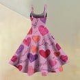 thumbnail image 3 of Fashion Valentine's Day Dress For Women Printed Off-Shoulder Sleeveless Dress Pink S, 3 of 4