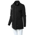 thumbnail image 5 of FashionOutfit Women's Causal Basic High Neck Long Sleeve Zipper Closure Cotton Long Jacket, 5 of 5