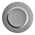 thumbnail image 5 of Round Beaded Charger Plates, 13 Inch, with Napkin Rings and Cloth Napkins, Set of 6 (Silver), 5 of 19