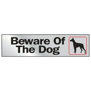 Hy-Ko 2" x 8" Beware of The Dog Silver Self-adhesive Window/Door Sticker Sign