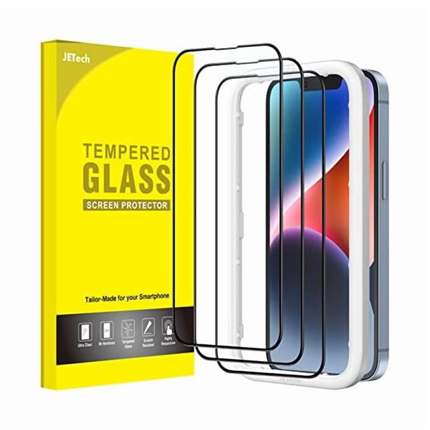 Chenchen Full Coverage Screen Protector for iPhone 17e (2026) / iPhone 16e / iPhone 14, Black Edge Tempered Glass Film with Easy Installation Tool, Case-Friendly, HD Clear, 6.1-Inch Display, 3-Pack