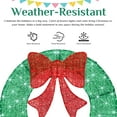 thumbnail image 5 of MCQ 48in Pre-Lit Outdoor Christmas Wreath Decoration, LED Metal Holiday Decor for Home with 140 Lights, Green, 5 of 8