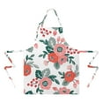 thumbnail image 2 of Pioneer Flower Floral Print Pattern Apron-Garden Aprons for Women with Pockets-Cotton Linen Waterproof Kitchen Cooking Gardening Aprons Adjustable for Kitchen,Cooking,BBQ and Salon 33x27 Inch, 2 of 7