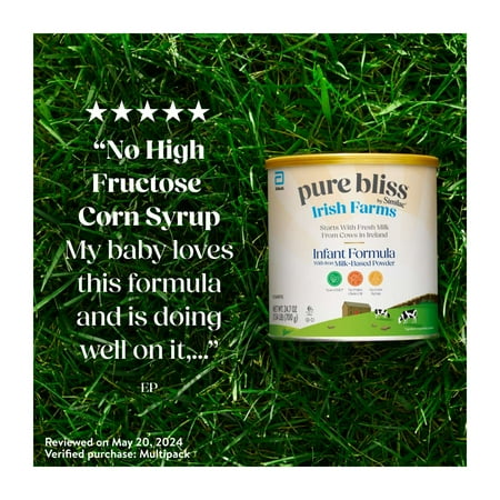 Pure Bliss by Similac Irish Farms Powder Baby Formula, Easy to Digest, 24.7-oz Can, Pack of 4