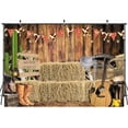 thumbnail image 3 of 8x6FT Western Cowboy Backdrop Banner Rustic Polyester West Barnyard Farm Barn Warehouse Photo Decorations, 3 of 5