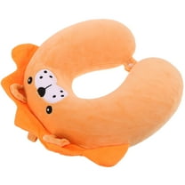 WHAMVOX Travel Pillow for Kids and Adults Cute Neck Support Memory Foam Airplane Pillow with Sleep Mask Animal Design for Cars and Travel Orange