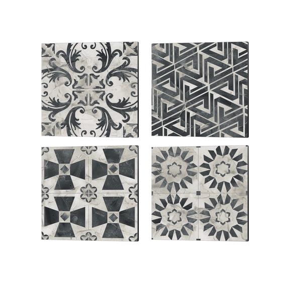 June Erica Vess 'Neutral Tile Collection' Canvas Art (Set of 4)