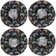 thumbnail image 2 of Shower Caps,Colorful Controllers Games Icons Black Pattern Waterproof Shower Cap for Women 4 Pieces,Double Reusable Hair Cover for Shower PEVA Elastic Stretch Hem, 2 of 7
