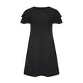 thumbnail image 4 of Xihbxyly Dresses for Women 2025 Women'S Summer Dress Sleeveless Ruffle Sleeve Round Neck Mini Dress Solid Loose Short Flowy Dress Wedding Guest Dresses for Women Black XXL, 4 of 6