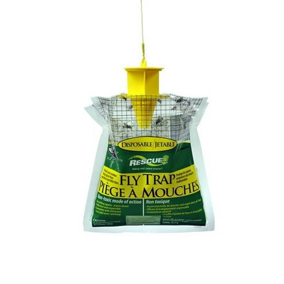 RESCUE! Disposable Fly Trap, Hanging OUTDOOR baited FLY trap