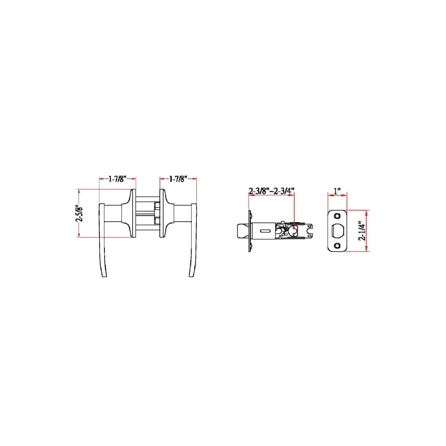 Design House Delavan Passage Hall and Closet Door Lever, Satin Nickel