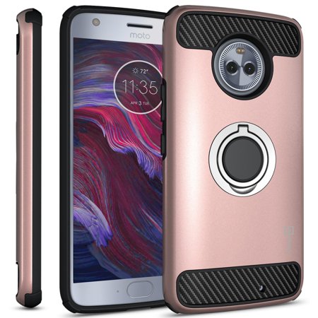 CoverON Motorola Moto X4 (Moto X 4th Gen 2017) Case with Ring Holder, RingCase Series Hybrid Protective Dua Layer Phone