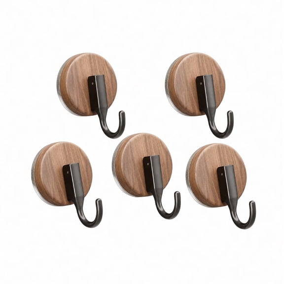 Sesiiduo Suction Cup Hooks, No-Drill Heavy Duty Towel Hooks for Bathroom, Kitchen, Shower, Door, Hats and Bags, 5-Pack, Black
