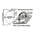 thumbnail image 3 of Heavy Duty M6 Ceiling Hook Diamond Pad Eye Plates, 304 Stainless Steel & Black Zinc Galvanized Steel, 3 of 6