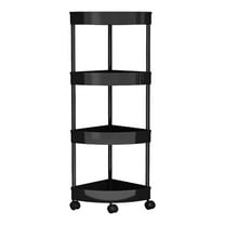 Qholemyo Four Layer Movable Corner Rack with Bathroom Organizers Storage Snack Containers for Bathroom Kitchen And Living Room Snack Storage